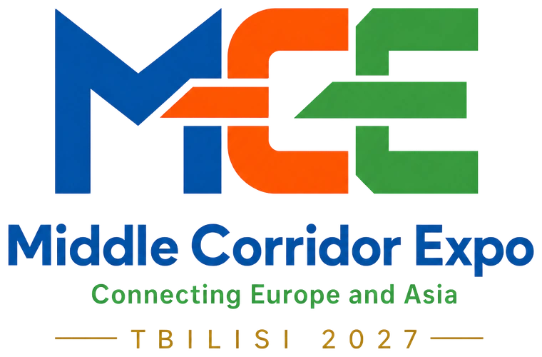 Middle Corridor Expo 2027 logo — Connecting Europe and Asia — Tbilisi 2027